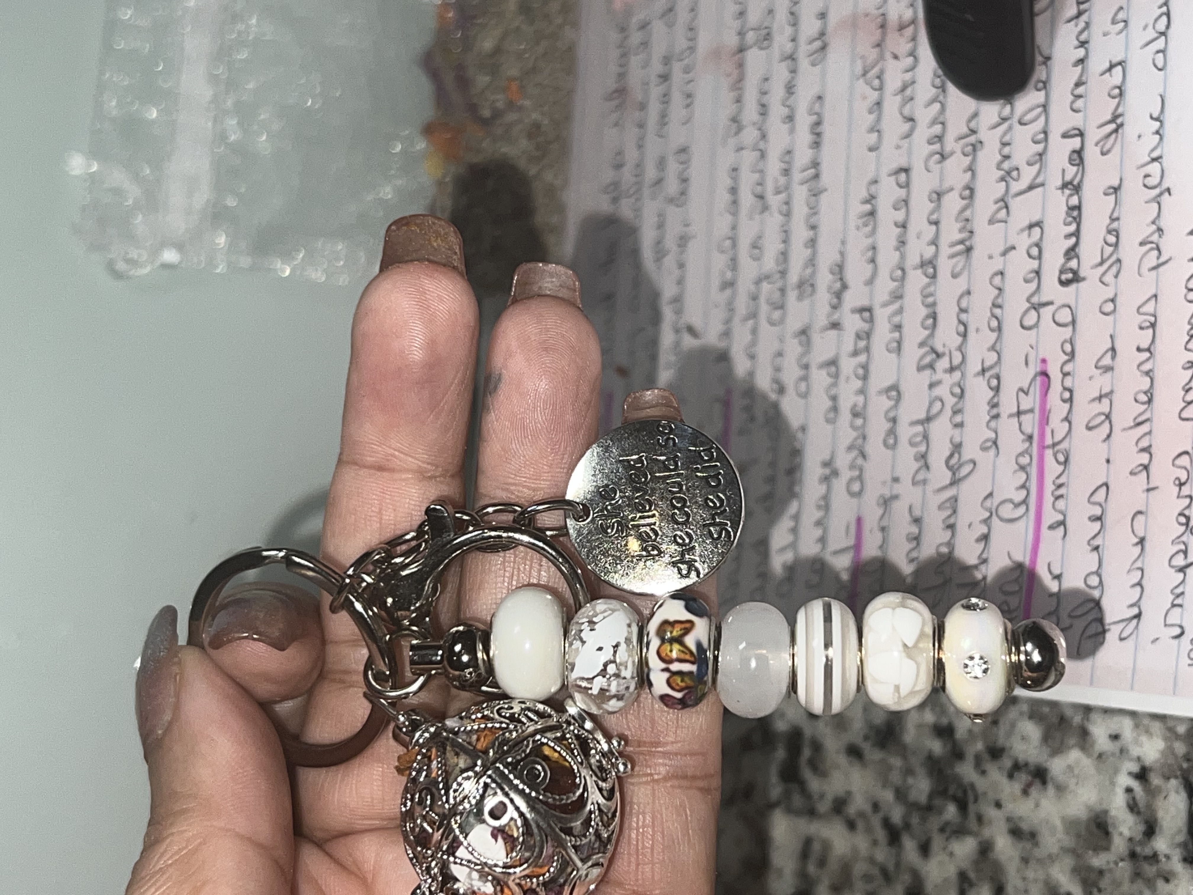 Keychain with its information card